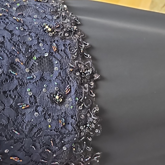 Size 10 to 12 bright navy blue lace/chiffon mother of bride/groom formal NWT - Picture 12 of 14